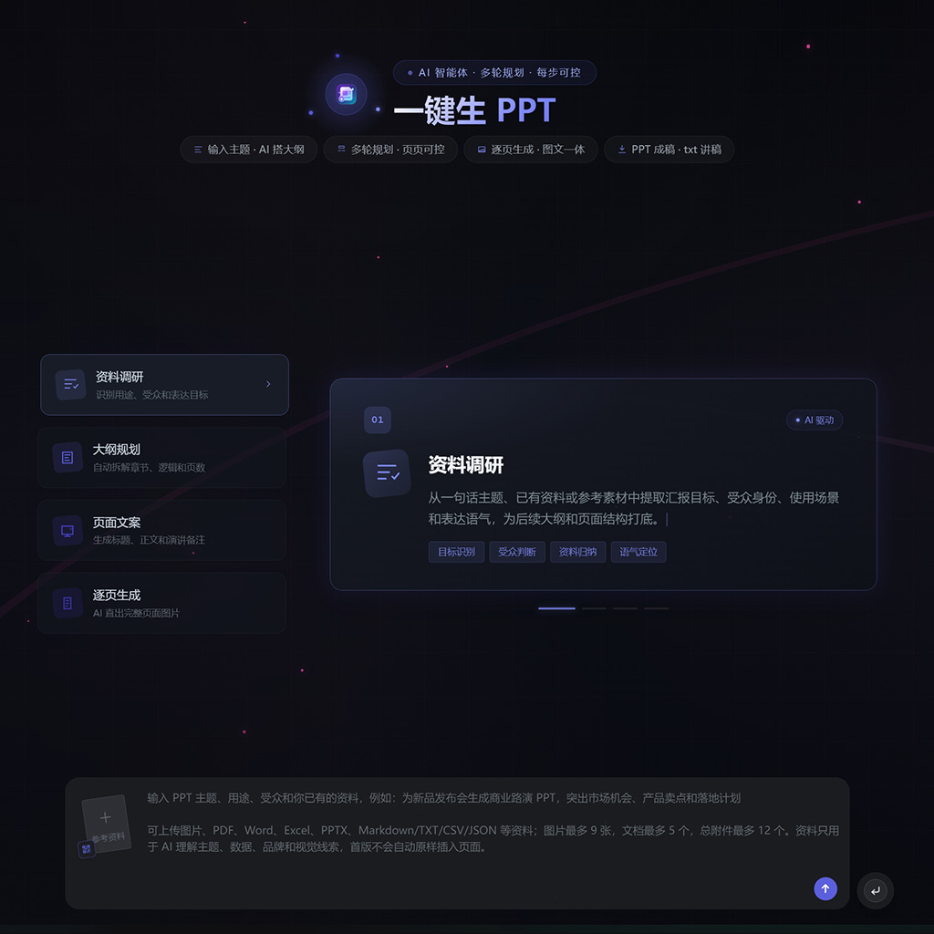 AI一键生成PPT与演示文档